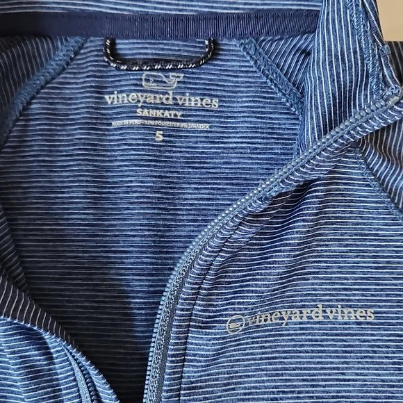 Vineyard Vines Sankaty Blue Striped Quarter-Zip SZ S Boys - Picture 3 of 8